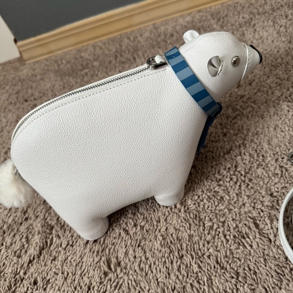 KS white polar bear crossbody bag